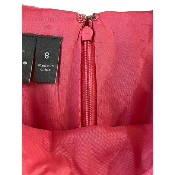 Muse Woman’s Size 8 Pink Embroidered Circle Textured Empire Waist Lined Dress - Picture 9 of 16